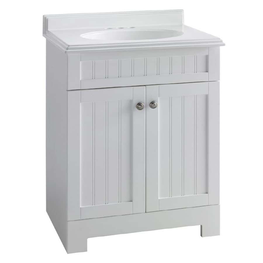 Estate By Rsi Boardwalk White 25 In Integral Single Sink Bathroom