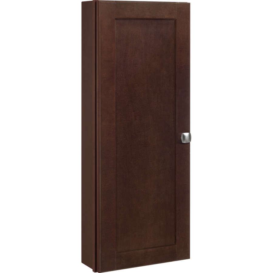 Style Selections V32812H-SS Alstead 12-in W x 31-in H x 5-in D Espresso Oak Linen Cabinet