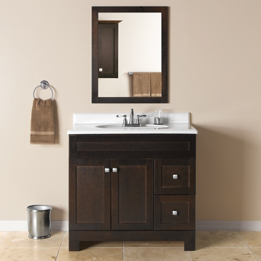 Style Selections Alstead 36-in Espresso Bathroom Vanity Base Cabinet ...