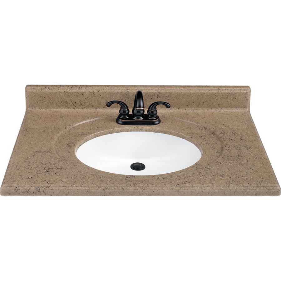 Shop Kona Solid Surface Integral Single Sink Bathroom Vanity Top   094803111551 