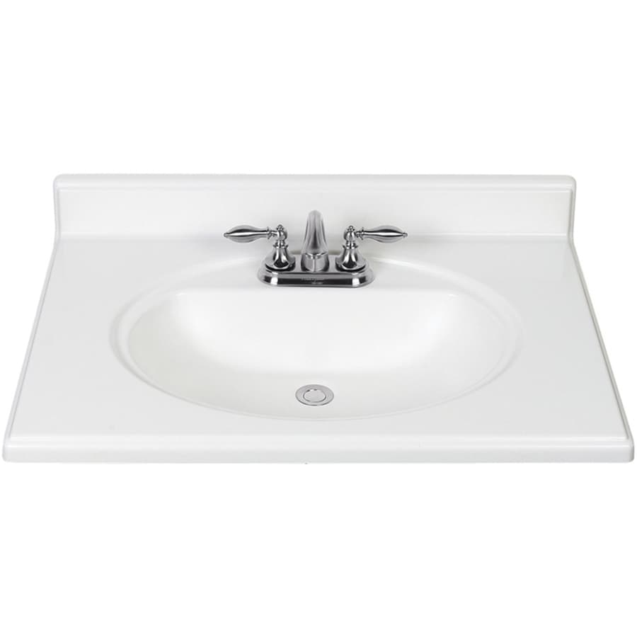 31 In White Cultured Marble Bathroom Vanity Top At Lowes Com