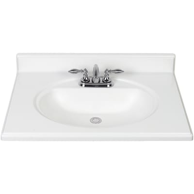 31 In White Cultured Marble Bathroom Vanity Top At Lowes Com