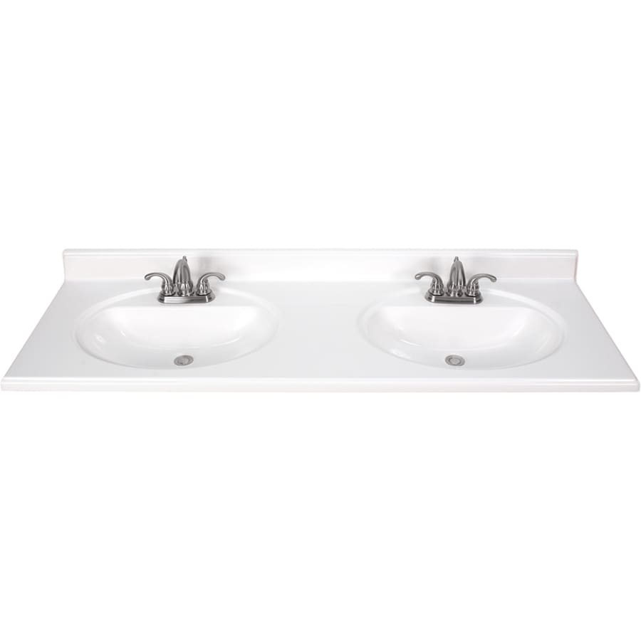 61 In White Cultured Marble Bathroom Vanity Top At Lowes Com