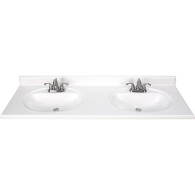 61 In White Cultured Marble Bathroom Vanity Top At Lowes Com