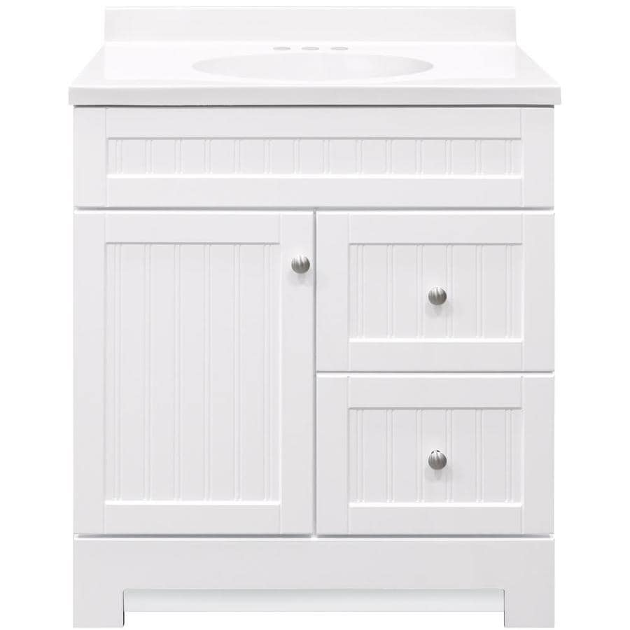 Style Selections Ellenbee 30 5 In White Single Sink Bathroom