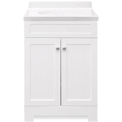 Style Selections Ellenbee 24 5 In White Single Sink Bathroom