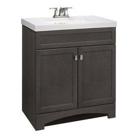 Photo 1 of **SEE NOTES** Style Selections Drayden Gray Vanity with White Cultured Marble Top (Common: 30-in x 19-in)