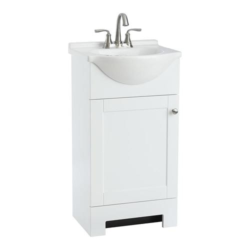 Style Selections Euro 19 In White Single Sink Bathroom Vanity With