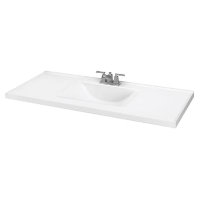 49 In White Cultured Marble Bathroom Vanity Top At Lowes Com