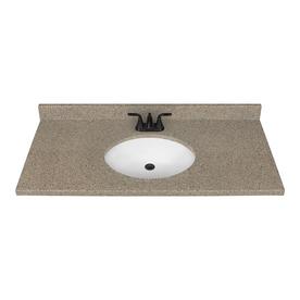 Bathroom Vanity Tops At Lowes Nutmeg Solid Surface Integral Bathroom Vanity Top Common 49 In X 22