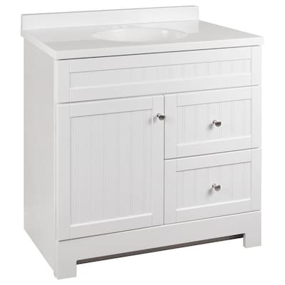 Style Selections Ellenbee 36 5 In White Single Sink Bathroom