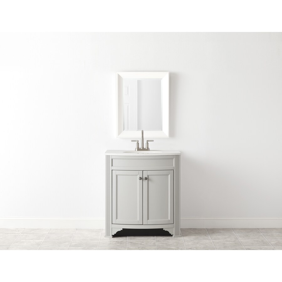 Style selections delyse 30 in gray single sink bathroom vanity with