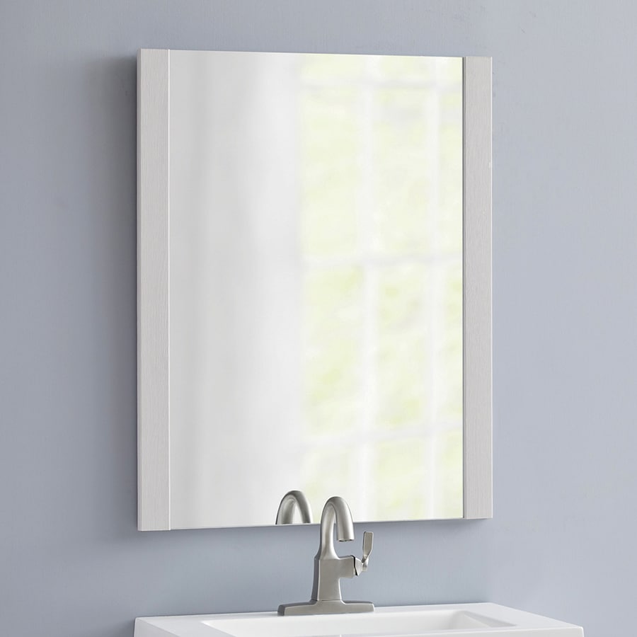 Style Selections Acadia 24-in White Rectangular Bathroom Mirror At ...