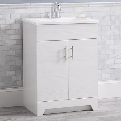 Style Selections Tierra 24 5 In White Single Sink Bathroom Vanity
