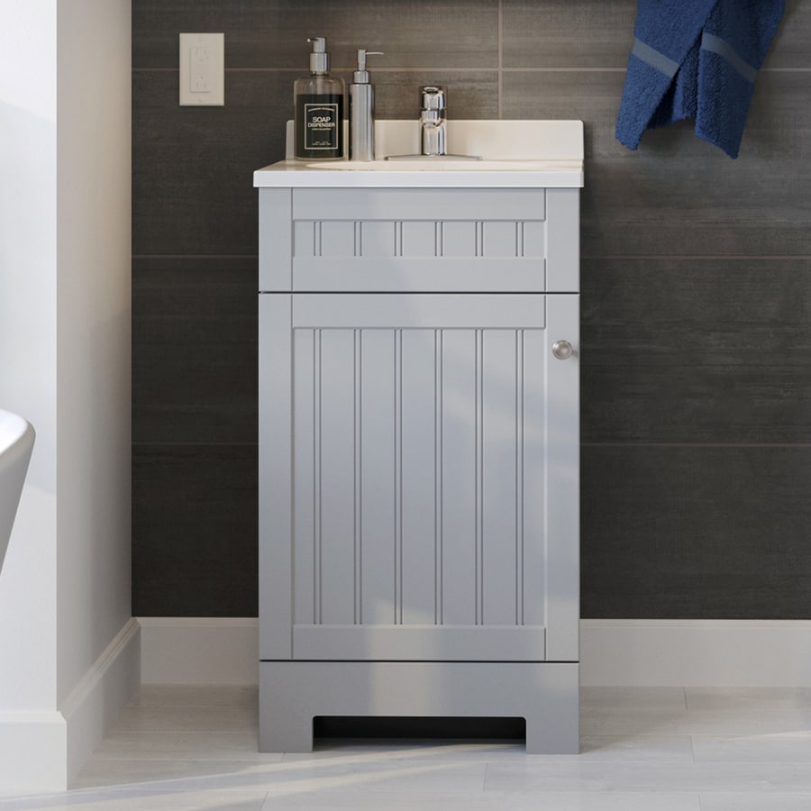 Style Selections Ellenbee 18-in White Single Sink Bathroom Vanity with ...