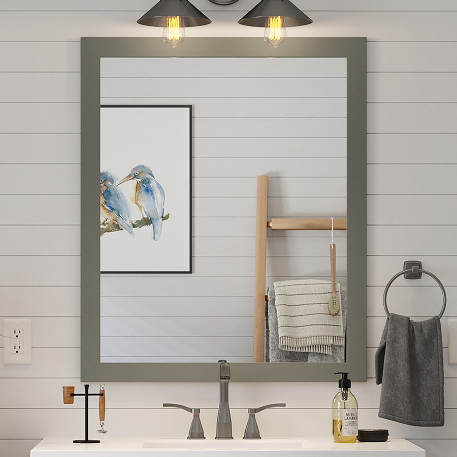 Style Selections 29in Dark Gray Rectangular Bathroom Mirror at