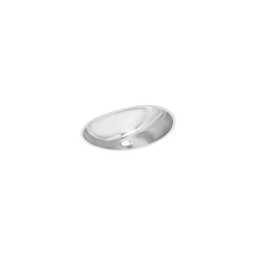 Elkay Asana Lustertone Stainless Steel Undermount Oval Bathroom Sink with Overflow Drain in the