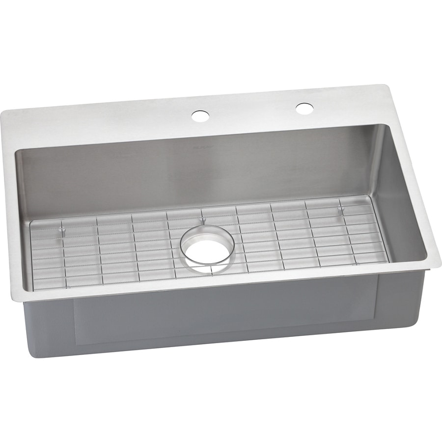 Elkay Crosstown 22-in x 33-in Satin Single-Basin Stainless ...