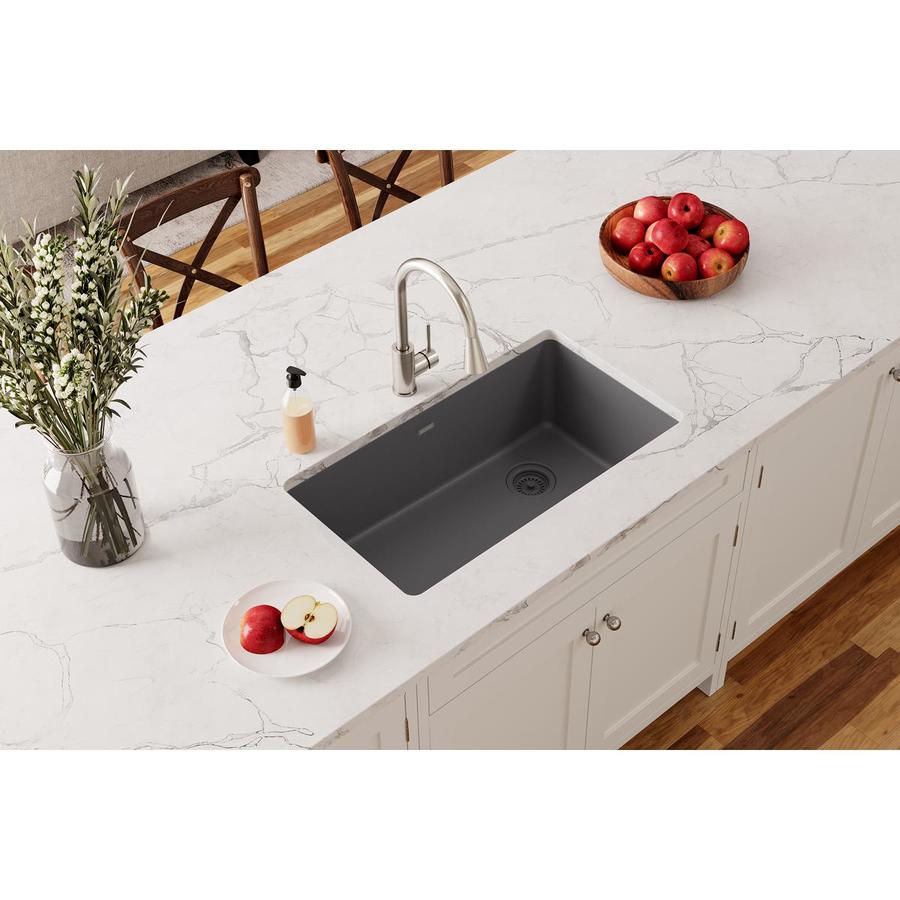 Elkay Quartz Classic Undermount 33in x 18.75in Dusk Gray Single Bowl