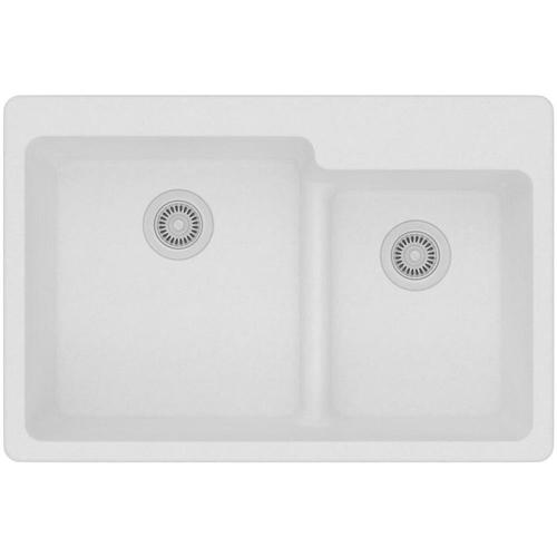 Elkay Quartz Classic 33 In X 22 In White Double Basin Drop In