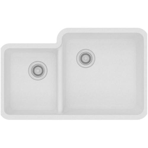 Elkay Quartz Classic Undermount 33in x 20.6875in White Double Offset