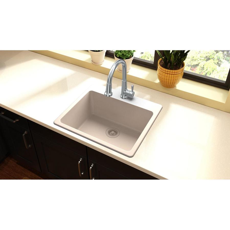 Elkay Quartz Classic DropIn 25in x 22in Putty Single Bowl Kitchen