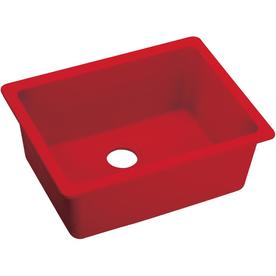 Red Kitchen Sinks At Lowes Elkay Quartz Luxe 24 625 In X 18 5 Maraschino Single Basin Undermount Residential