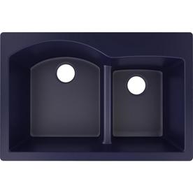 Blue Kitchen Sinks At Lowes Elkay Quartz Luxe 33 In X 22 Jubilee Double Basin Drop