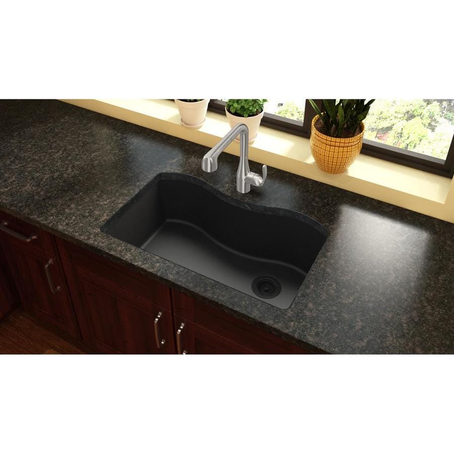 Elkay Harmony 33-in x 20-in Black Single Bowl Undermount Residential Kitchen Sink