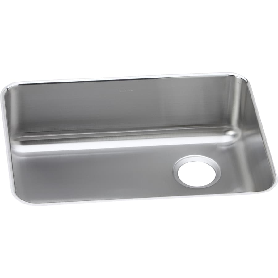 Elkay Gourmet 25.5-in x 19.25-in Lustrous Highlighted Satin Single Bowl Undermount Residential Kitchen Sink