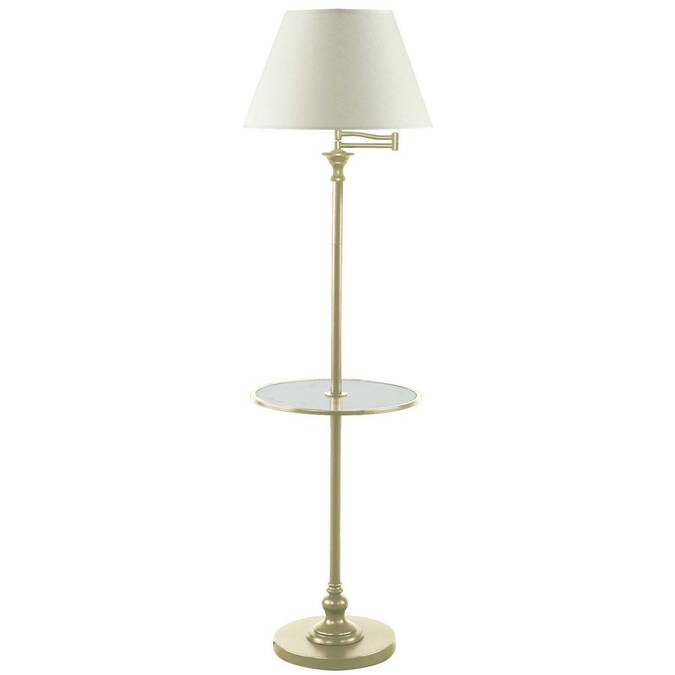 Antique Brass Floor Lamp With Hardback, Three Way Floor Lamp