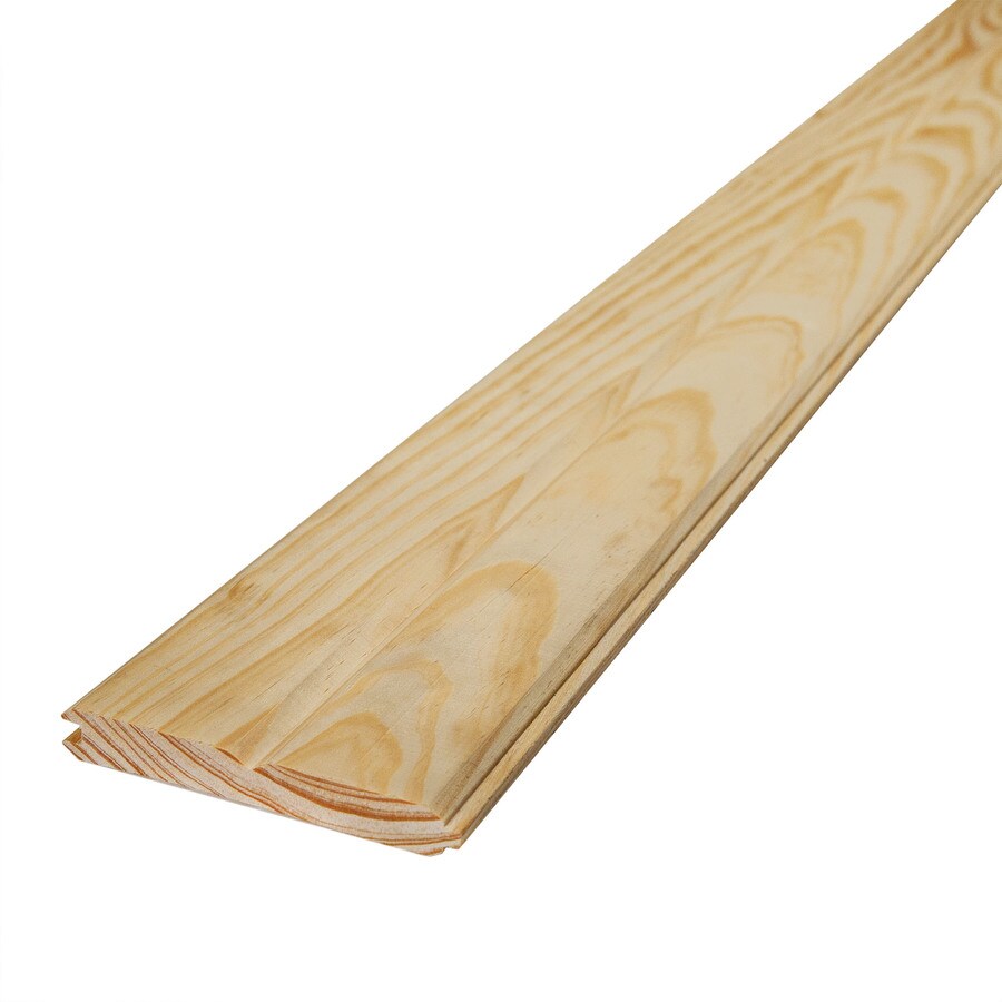  095043116221 5.125-in x 8-ft Unfinished Wood Pine Wall Plank (Coverage Area: 3.4167-sq ft)