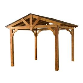 Heartland Pergola 137-in W x 116-in L x 114-in H Microshade Wood Freestanding Pergola