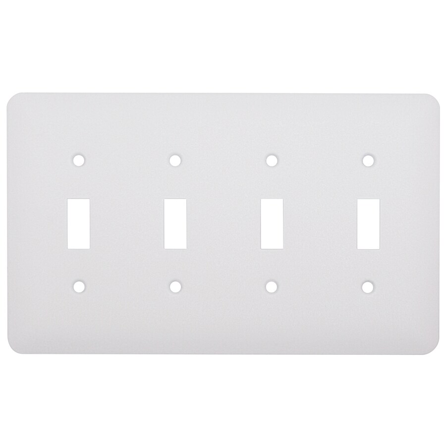 Mulberry 4 gang white quad toggle midsize wall plate in the wall plates