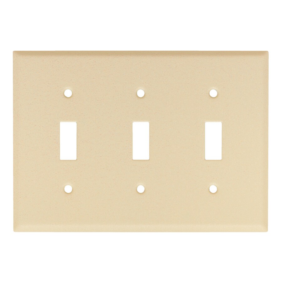Mulberry 3Gang Wrinkle Ivory Triple Standard Wall Plate at