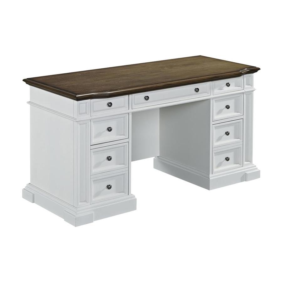 Home Styles Americana Transitional Distressed Oak Executive Desk