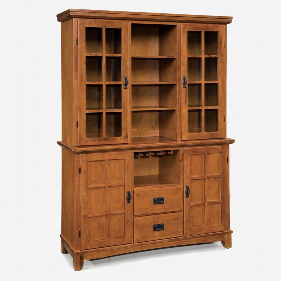 Home Styles Arts And Crafts Cottage Oak China Cabinet With Wine