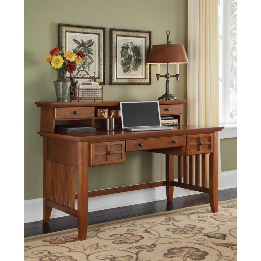 Home Styles Arts and Crafts Cottage Oak Executive Desk and Hutch in the ...