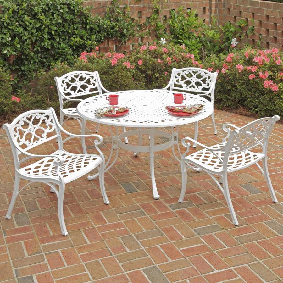 Home Styles Biscayne 5 Piece White Metal Frame Patio Set At Lowes Home Styles Biscayne 5 Piece White Metal Frame Patio Set