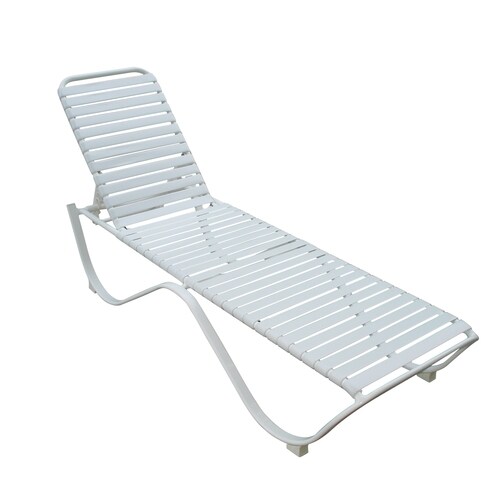 Garden Treasures White Aluminum Stackable Patio Chaise Lounge Chair at