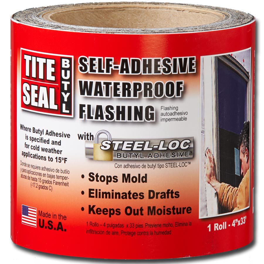 Tite Seal Self Adhesive Waterproof 4 In X 33 Ft Butyl Rubber Roll Flashing At