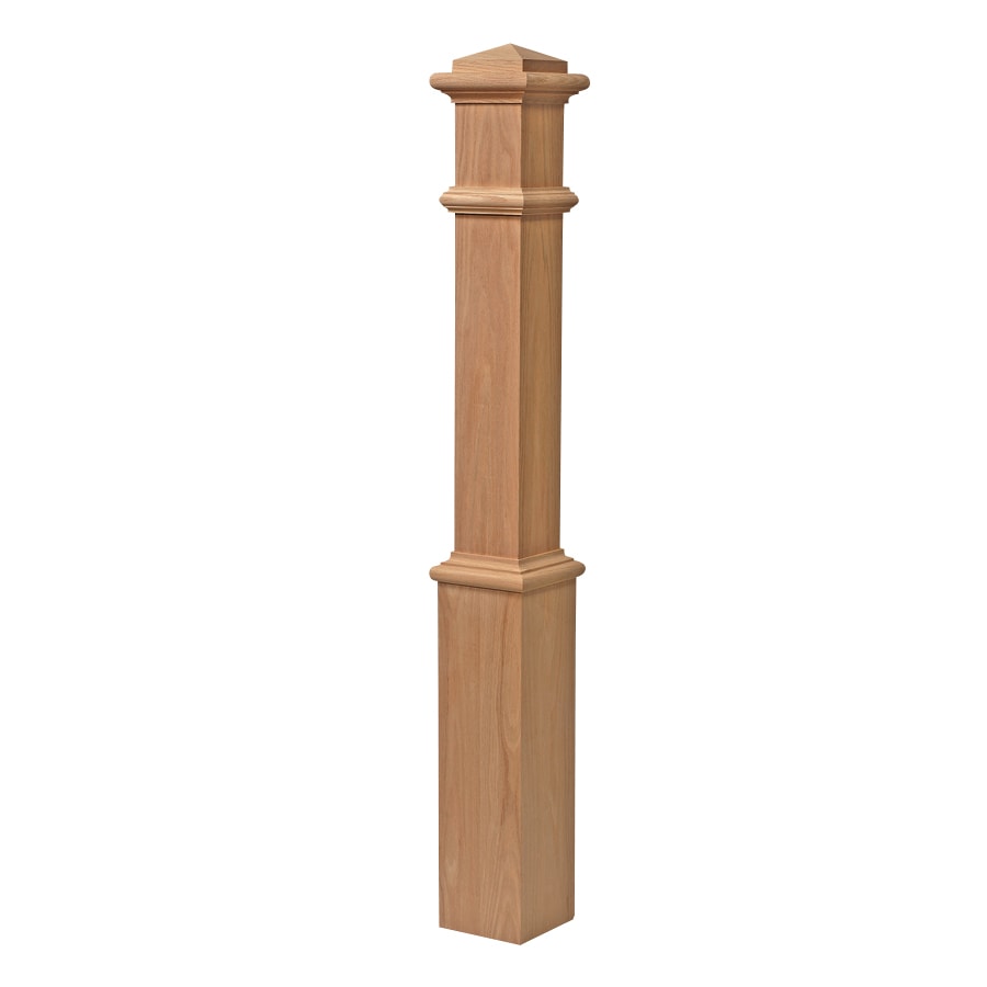 5 5 In X 56 In Unfinished Red Oak Wood Stair Newel Post At Lowes Com