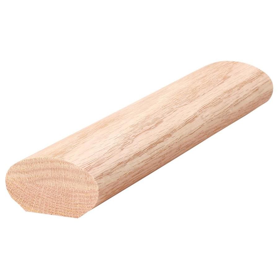 1.2813in x 8ft Unfinished Red Oak Wood Wall Rail in the Handrails