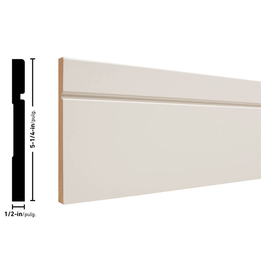 Craftsman 5 1 4 In X 8 Ft Primed Mdf Baseboard Moulding