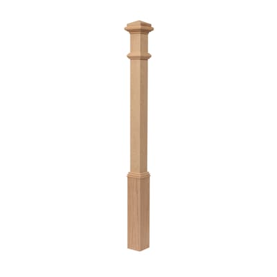 3 1//2 x 3 1//2 x 48 Sleek Modern Stair Newel Post Solid Red Oak with a Double Groove