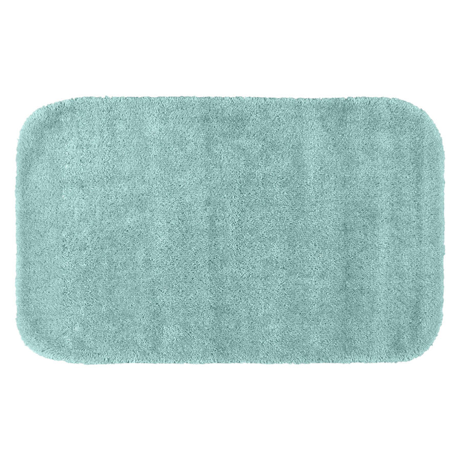 Traditional Traditional 40in x 24in Seafoam Nylon Bath Rug at