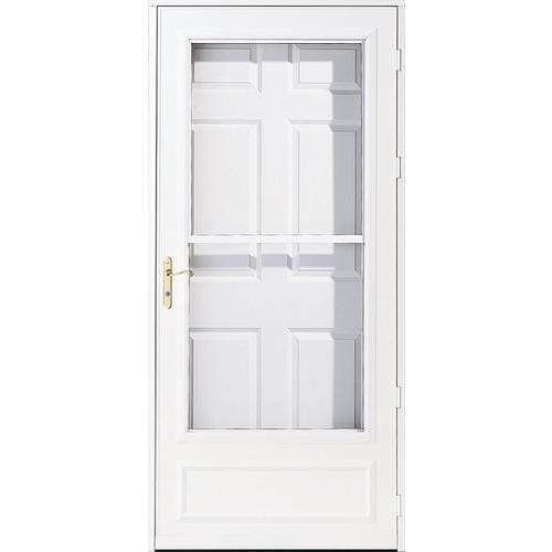 Pella Helena White Mid View Wood Core Storm Door Common 32 In X 81 In Actual 31 75 In X 79 875 In At Lowes Com