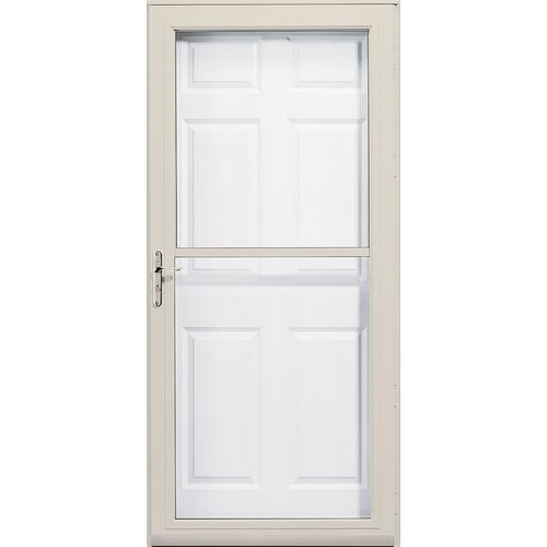Pella Poplar White 3800 Series FullView Safety Storm Door at