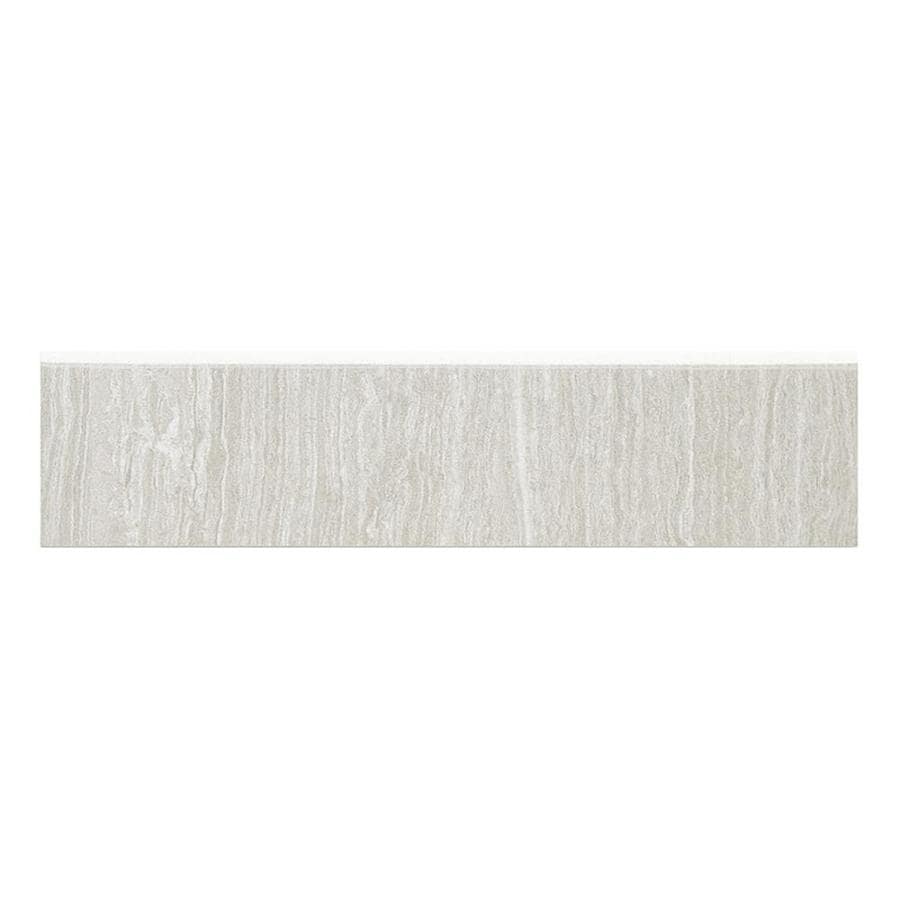 Style Selections Leonia Silver Porcelain Bullnose Tile (Common: 3-in x