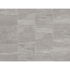 Tile At Lowes Style Selections Skyros 8 Pack Gray Porcelain Floor And Wall Tile Common 18